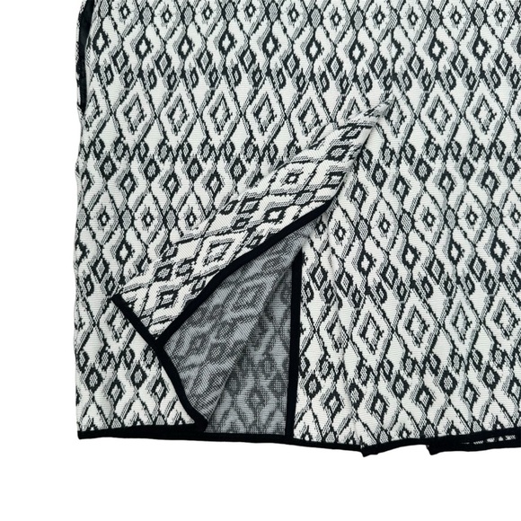 Philosophy Open front Long Duster Cardigan Diamond pattern white black Medium - Picture 5 of 11